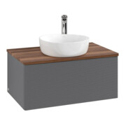 V&B Waschtischunterschrank mit Frontstruktur -Beleuchtung Antao 80x36x50cm, HL, WBP w wa, Anthrac. m Lac
