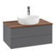 V&B Waschtischunterschrank mit Frontstruktur -Beleuchtung Antao 80x36x50cm, HL, WBP w wa, Anthrac. m Lac-3