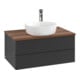 V&B Waschtischunterschrank mit Frontstruktur -Beleuchtung Antao 80x36x50cm, HL, WBP w. wal, bla m Lac-1