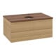V&B Waschtischunterschrank mit Frontstruktur -Beleuchtung Antao 80x36x50cm, HL, WBP w. wal, hon. Oa