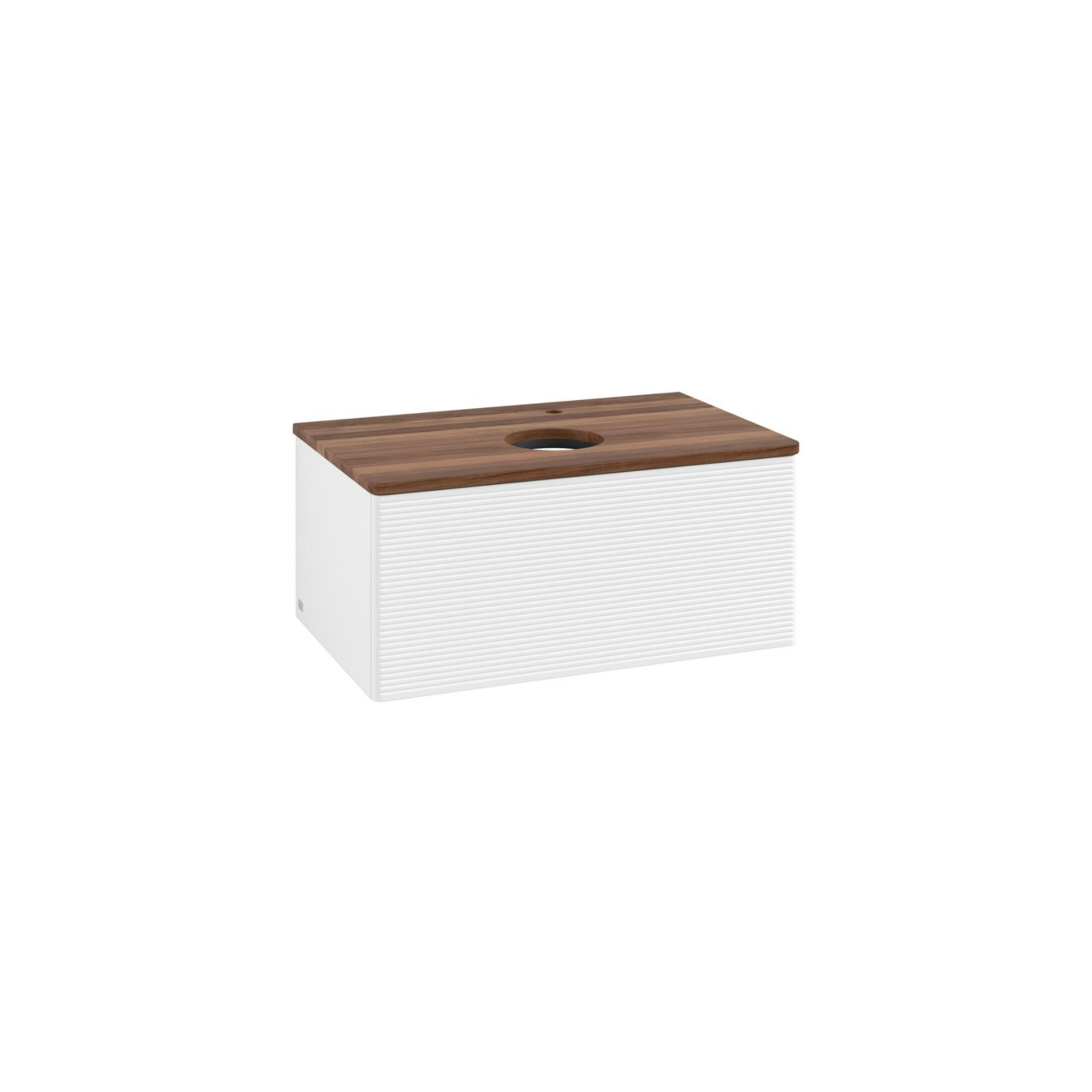 V&B Waschtischunterschrank mit Frontstruktur -Beleuchtung Antao 80x36x50cm, HL, WBP w. wal, wh. m Lac ; Villeroy & Boch