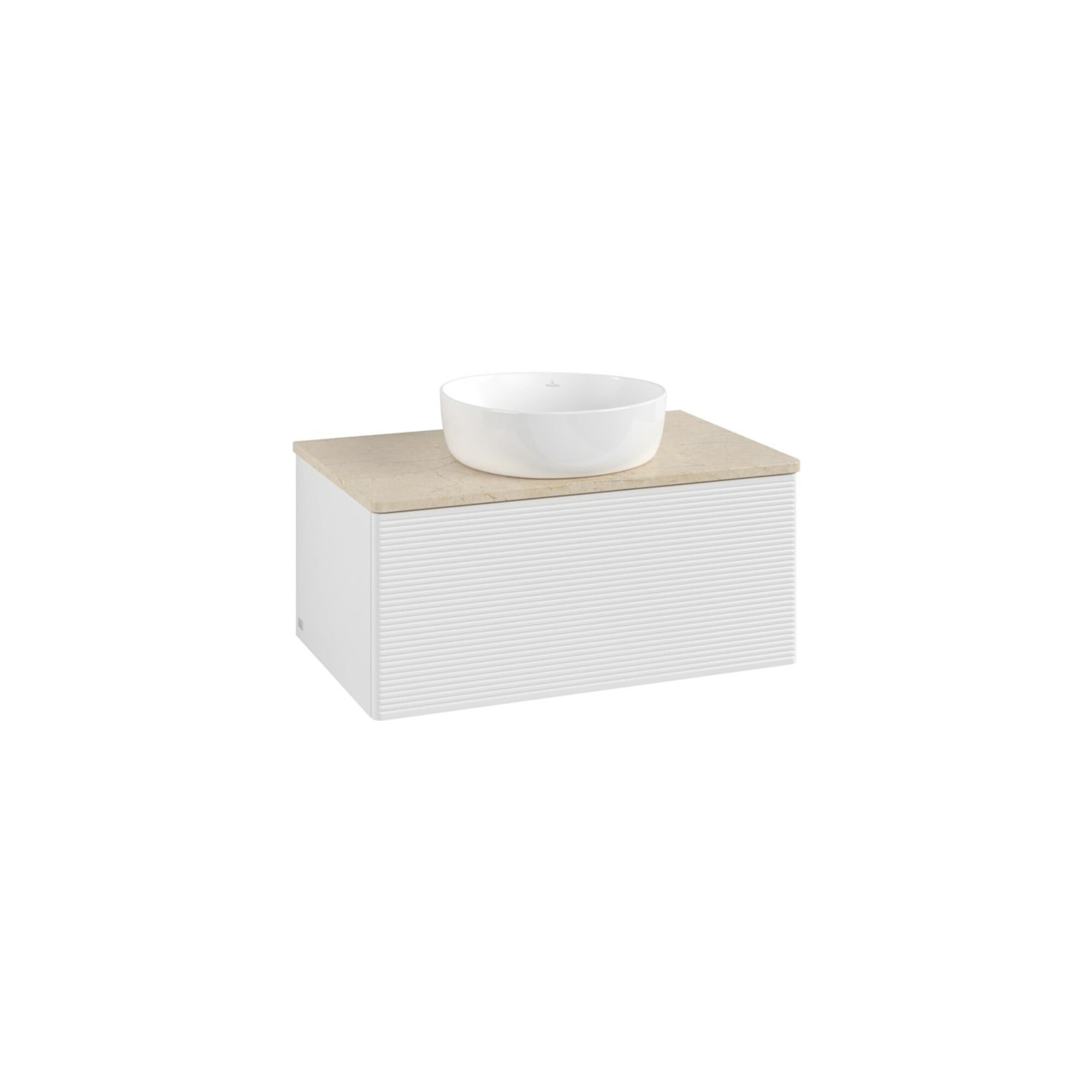V&B Waschtischunterschrank mit Frontstruktur -Beleuchtung Antao 80x36x50cm, WBP botti., glo wh. Lac ; Villeroy & Boch