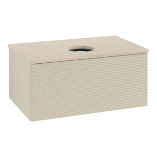 V&B Waschtischunterschrank mit Frontstruktur -Beleuchtung Antao 80x36x50cm, WBP botti., si Gr m Lac