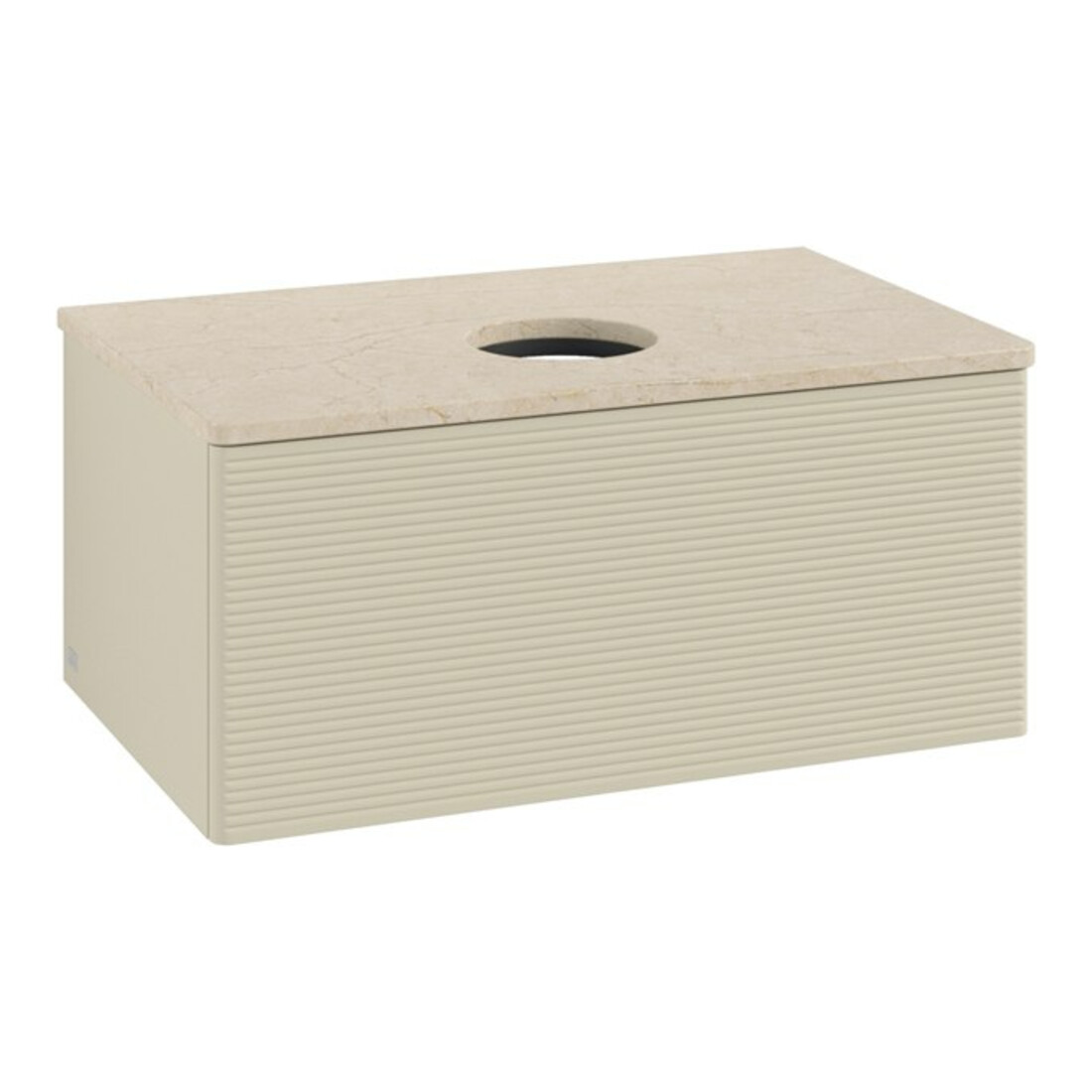 V&B Waschtischunterschrank mit Frontstruktur -Beleuchtung Antao 80x36x50cm, WBP botti., si Gr m Lac