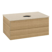 V&B Waschtischunterschrank mit Frontstruktur -Beleuchtung Antao 80x36x50cm, WBP-farbe botti., honey oak-4