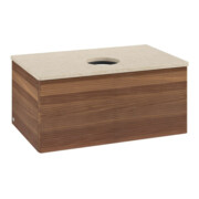 V&B Waschtischunterschrank mit Frontstruktur -Beleuchtung Antao 80x36x50cm, WBP-farbe botti., w. walnut