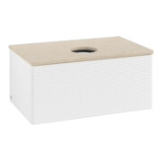 V&B Waschtischunterschrank mit Frontstruktur -Beleuchtung Antao 80x36x50cm, WBP-farbe botti., wh. m Lac