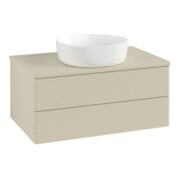 V&B Waschtischunterschrank mit Frontstruktur -Beleuchtung Antao 80x36x50cm, WBP-farbe Lac, si Gr m Lac