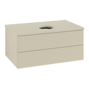 V&B Waschtischunterschrank mit Frontstruktur -Beleuchtung Antao 80x36x50cm, WBP-farbe Lac, si Gr m Lac-3
