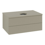 V&B Waschtischunterschrank mit Frontstruktur -Beleuchtung Antao 80x36x50cm, WBP-farbe Lac, st. Gr m Lac