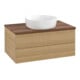 V&B Waschtischunterschrank mit Frontstruktur -Beleuchtung Antao 80x36x50cm, WBP-farbe w. wal, honey oak-1