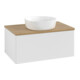 V&B Waschtischunterschrank mit Frontstruktur -Beleuchtung Antao 80x36x50cm, WBP hon. Oa, glo wh. Lac-1