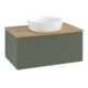 V&B Waschtischunterschrank mit Frontstruktur -Beleuchtung Antao 80x36x50cm, WBP hon. Oa, lea gre. m Lac-1