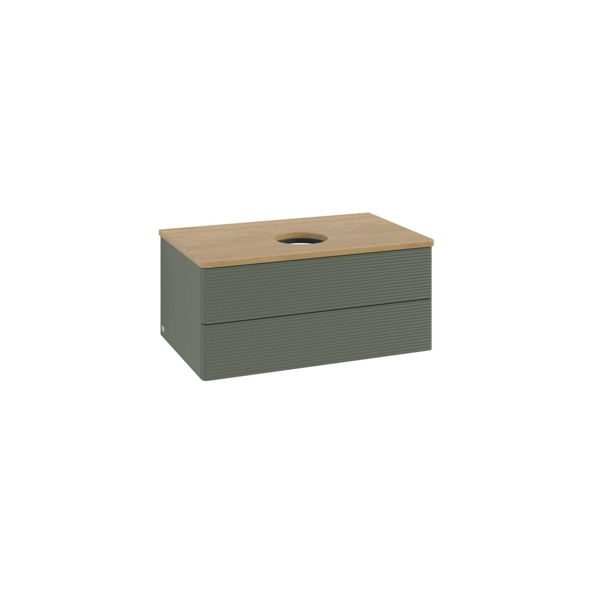 V&B Waschtischunterschrank mit Frontstruktur -Beleuchtung Antao 80x36x50cm, WBP hon. Oa, lea gre. m Lac ; Villeroy & Boch