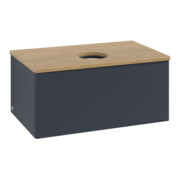 V&B Waschtischunterschrank mit Frontstruktur -Beleuchtung Antao 80x36x50cm, WBP hon. Oa, md bl. m Lac