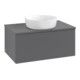 V&B Waschtischunterschrank mit Frontstruktur -Beleuchtung Antao 80x36x50cm, WBP Lac, Anthrac. m Lac