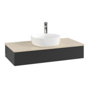 V&B Waschtischunterschrank mit Frontstruktur, mit Beleuchtung Antao 100x19x50cm, WBP-farbe botti., bla m Lac-4