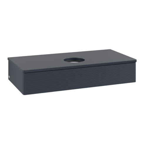 V&B Waschtischunterschrank mit Frontstruktur, mit Beleuchtung Antao 100x19x50cm, WBP-farbe Lac, md bl. m Lac
