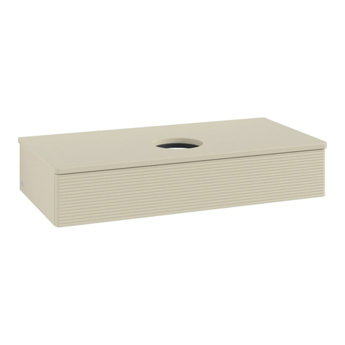 V&B Waschtischunterschrank mit Frontstruktur, mit Beleuchtung Antao 100x19x50cm, WBP-farbe Lac, si Gr m Lac