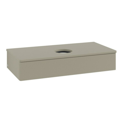 V&B Waschtischunterschrank mit Frontstruktur, mit Beleuchtung Antao 100x19x50cm, WBP-farbe Lac, st. Gr m Lac