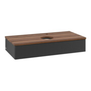 V&B Waschtischunterschrank mit Frontstruktur, mit Beleuchtung Antao 100x19x50cm, WBP-farbe w. wal, bla m Lac