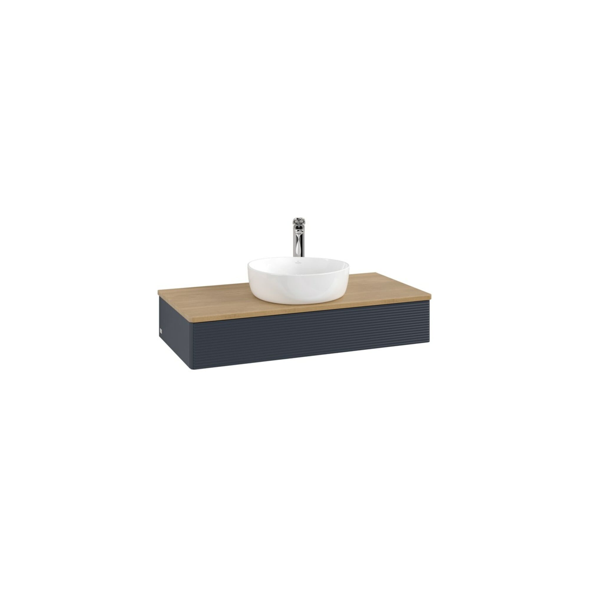 V&B Waschtischunterschrank mit Frontstruktur, mit Beleuchtung Antao 100x19x50cm, WBP hon. Oa, md bl. m Lac ; Villeroy & Boch
