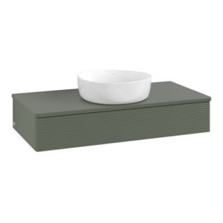 V&B Waschtischunterschrank mit Frontstruktur, mit Beleuchtung Antao 100x19x50cm, WBP Lac, lea gre. m Lac