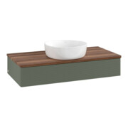 V&B Waschtischunterschrank mit Frontstruktur, mit Beleuchtung Antao 100x19x50cm, WBP w. wal, lea gre. m Lac