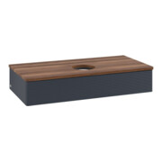 V&B Waschtischunterschrank mit Frontstruktur, mit Beleuchtung Antao 100x19x50cm, WBP w. wal, md bl. m Lac