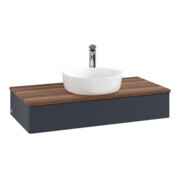 V&B Waschtischunterschrank mit Frontstruktur, mit Beleuchtung Antao 100x19x50cm, WBP w. wal, md bl. m Lac