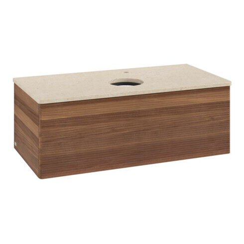 V&B Waschtischunterschrank mit Frontstruktur, mit Beleuchtung Antao 100x36x50cm, HL, WBP botti., w. wal
