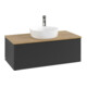 V&B Waschtischunterschrank mit Frontstruktur, mit Beleuchtung Antao 100x36x50cm, HL, WBP hon. Oa, bla m Lac-1