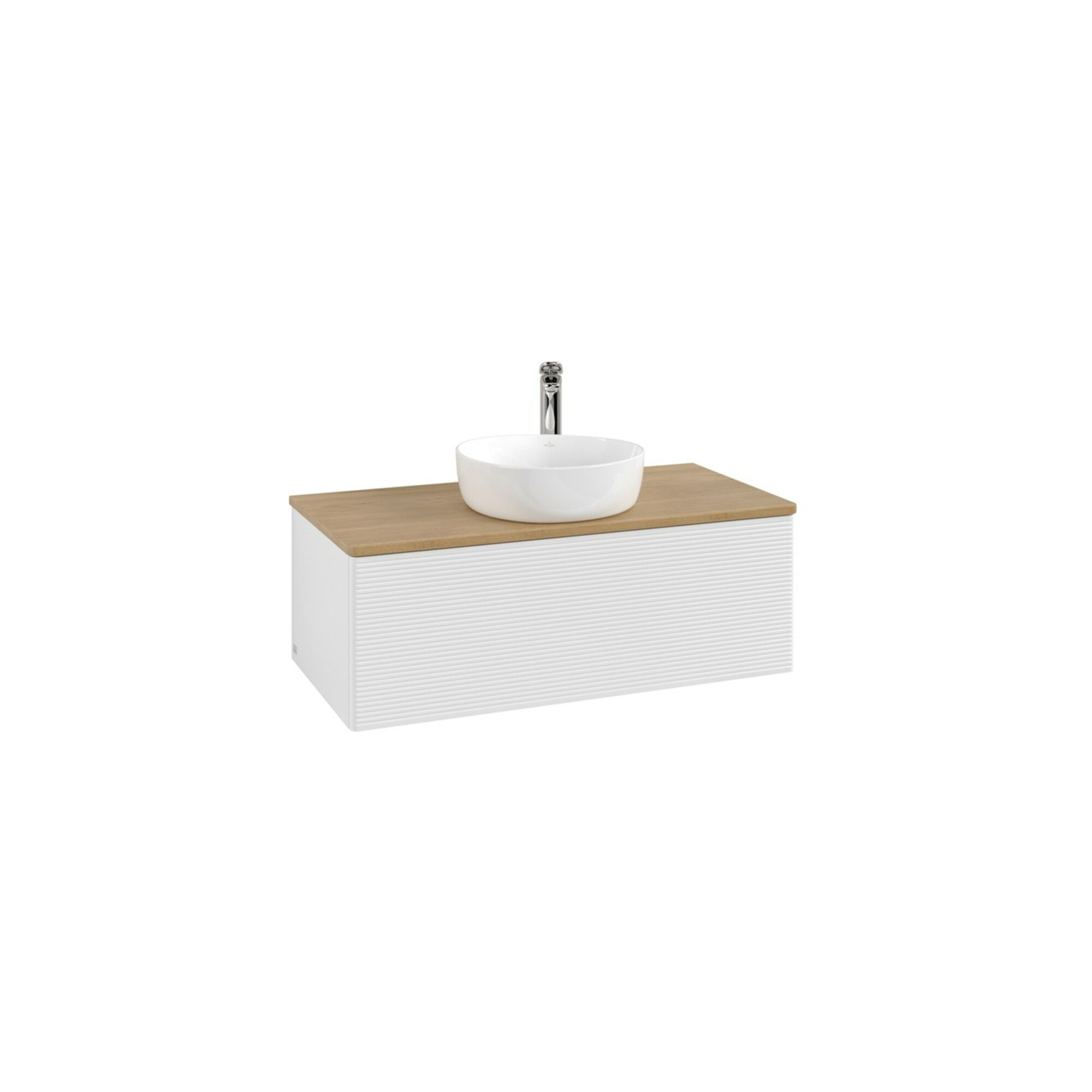 V&B Waschtischunterschrank mit Frontstruktur, mit Beleuchtung Antao 100x36x50cm, HL, WBP hon. Oa, g wh. Lac ; Villeroy & Boch