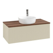 V&B Waschtischunterschrank mit Frontstruktur, mit Beleuchtung Antao 100x36x50cm, HL, WBP w. wal, si Gr m Lac