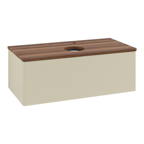 V&B Waschtischunterschrank mit Frontstruktur, mit Beleuchtung Antao 100x36x50cm, HL, WBP w. wal, si Gr m Lac