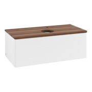 V&B Waschtischunterschrank mit Frontstruktur, mit Beleuchtung Antao 100x36x50cm, HL, WBP w. wal, wh. m Lac