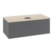 V&B Waschtischunterschrank mit Frontstruktur, mit Beleuchtung Antao 100x36x50cm, WBP botti., Anthrac. m Lac-3