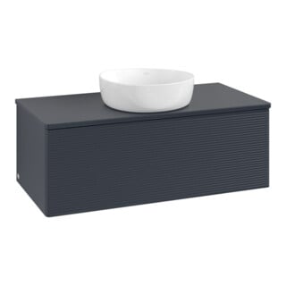 V&B Waschtischunterschrank mit Frontstruktur, mit Beleuchtung Antao 100x36x50cm, WBP-farbe Lac, md bl. m Lac