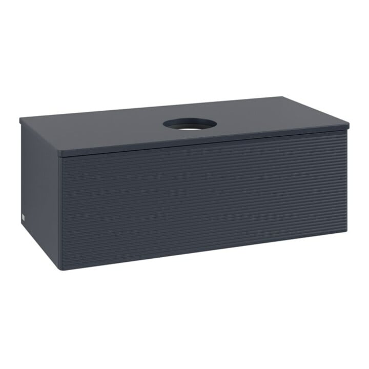 V&B Waschtischunterschrank mit Frontstruktur, mit Beleuchtung Antao 100x36x50cm, WBP-farbe Lac, md bl. m Lac