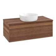 V&B Waschtischunterschrank mit Frontstruktur, mit Beleuchtung Antao 100x36x50cm, WBP-farbe w. wal, w. walnut