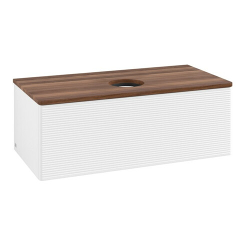 V&B Waschtischunterschrank mit Frontstruktur, mit Beleuchtung Antao 100x36x50cm, WBP-farbe w. wal, wh. m Lac