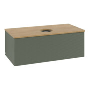 V&B Waschtischunterschrank mit Frontstruktur, mit Beleuchtung Antao 100x36x50cm, WBP hon. Oa, lea gre. m Lac