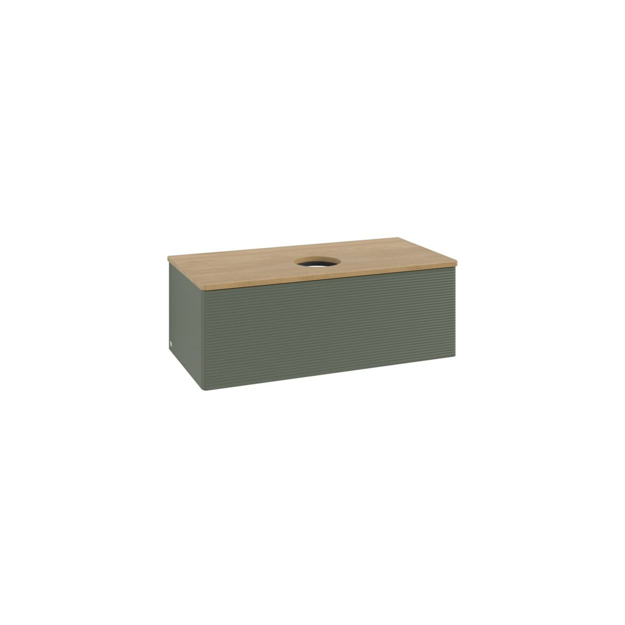 V&B Waschtischunterschrank mit Frontstruktur, mit Beleuchtung Antao 100x36x50cm, WBP hon. Oa, lea gre. m Lac ; Villeroy & Boch