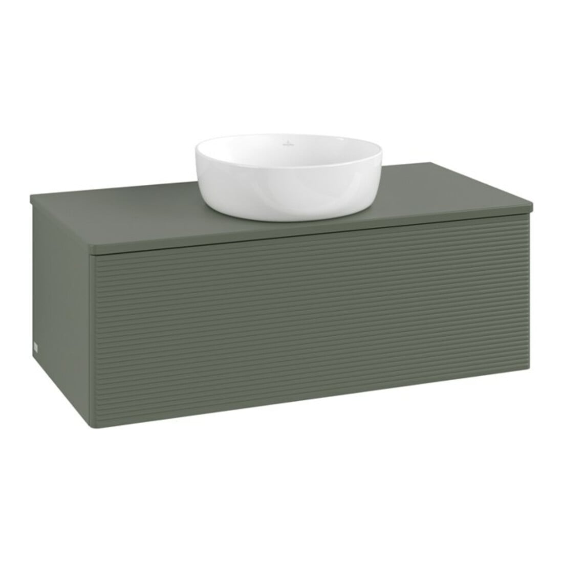 V&B Waschtischunterschrank mit Frontstruktur, mit Beleuchtung Antao 100x36x50cm, WBP Lac, lea gre. m Lac