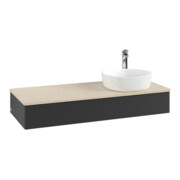 V&B Waschtischunterschrank mit Frontstruktur, mit Beleuchtung Antao 120x19x50cm, HL, WBP botti., bla m Lac-3