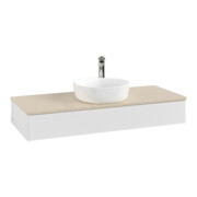 V&B Waschtischunterschrank mit Frontstruktur, mit Beleuchtung Antao 120x19x50cm, HL, WBP botti., glo wh. Lac