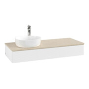 V&B Waschtischunterschrank mit Frontstruktur, mit Beleuchtung Antao 120x19x50cm, HL, WBP botti., wh. m Lac