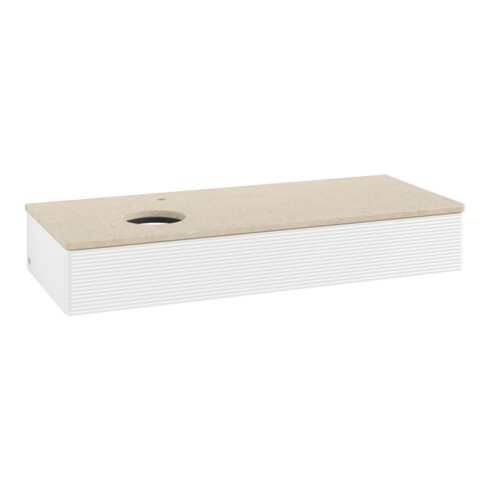 V&B Waschtischunterschrank mit Frontstruktur, mit Beleuchtung Antao 120x19x50cm, HL, WBP botti., wh. m Lac