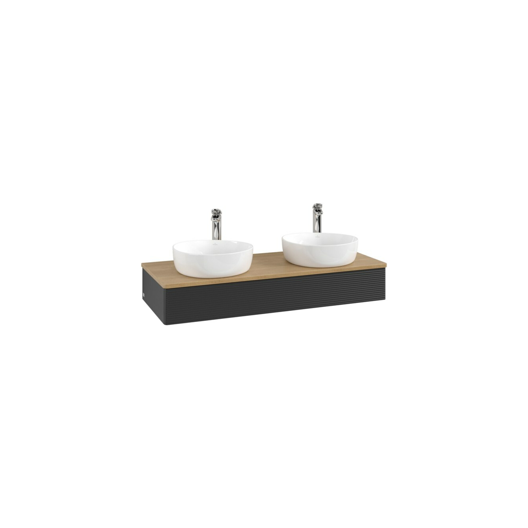 V&B Waschtischunterschrank mit Frontstruktur, mit Beleuchtung Antao 120x19x50cm, HL, WBP hon. Oa, bla m Lac ; Villeroy & Boch