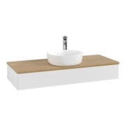 V&B Waschtischunterschrank mit Frontstruktur, mit Beleuchtung Antao 120x19x50cm, HL, WBP hon. Oa, g wh. Lac-3